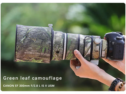 CHASING BIRDS camouflage lens coat for CANON 300 mm F2.8 L IS II USM waterproof and rainproof elasticity lens protective cover Green leaf China Mainland