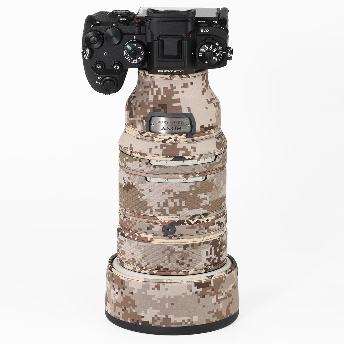 CHASING BIRDS Ver.IV Lens Camouflage Coat for SONY FE 50-150 mm F2 GM waterproof and rainproof lens protective cover SEL 50150 Brown Grid