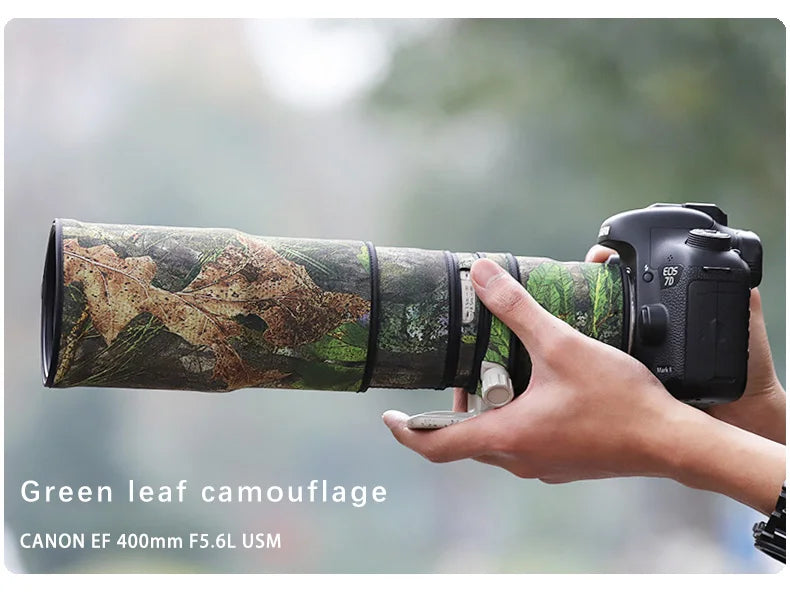 CHASING BIRDS camouflage lens coat for CANON EF 400 mm F5.6 L waterproof and rainproof elasticity lens protective cover Green leaf China Mainland