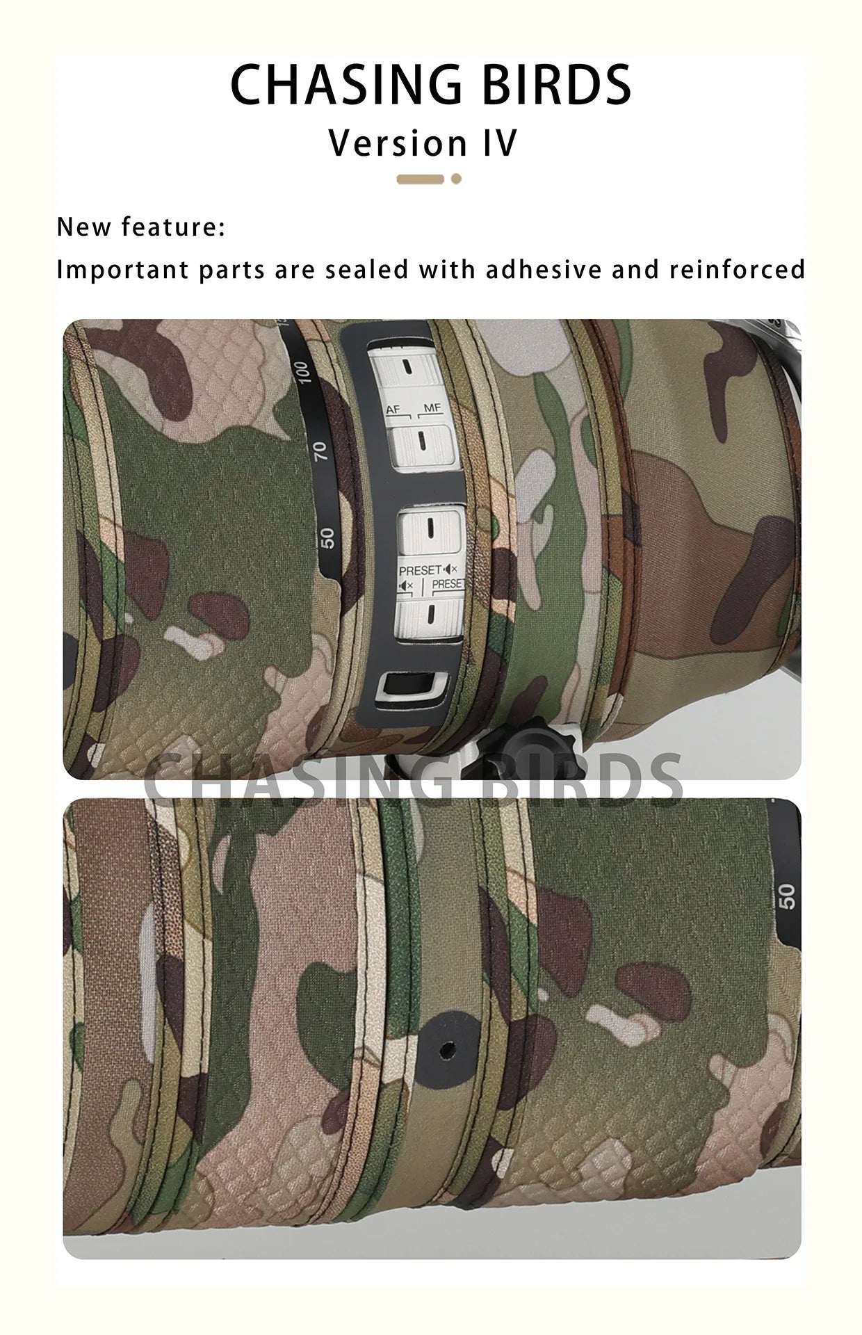 CHASING BIRDS Ver.IV Lens Coat for Nikon Z 70-200mm f/2.8 VR S II – Waterproof Camouflage Cover