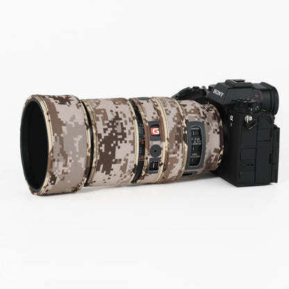 CHASING BIRDS Lens Camouflage Waterproof Coat for SONY FE 100mm F2.8 Macro GM OSS Rainproof Lens Protective Cover Version IV Brown Grid