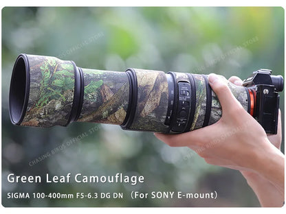 CHASING BIRDS Camouflage Lens Coat for SIGMA 100-400mm F5-6.3 DG DN OS for SONY E-mount Waterproof and Rainproof Len Protective Green Leaf China Mainland