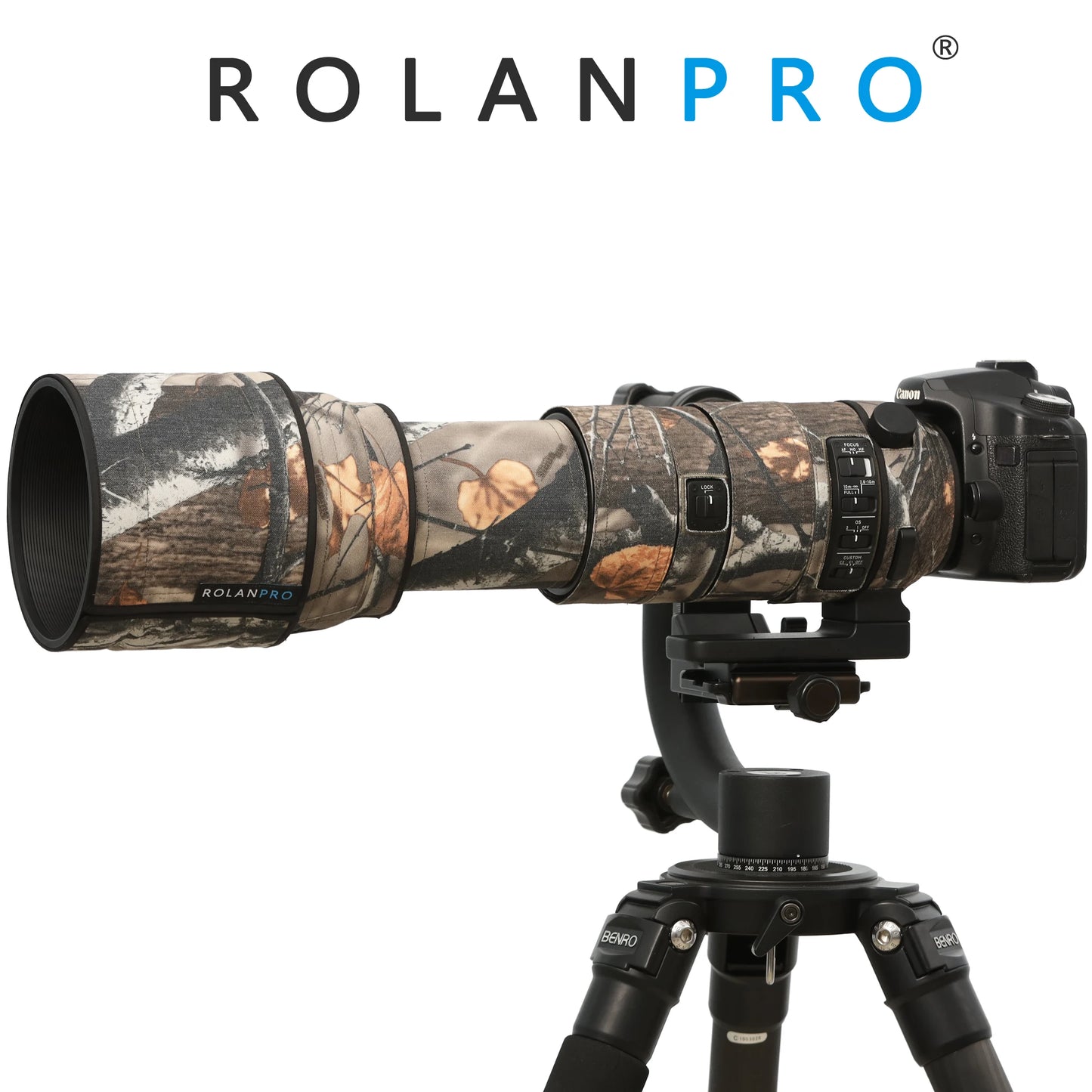 ROLANPRO Waterproof Lens Camo Coat for Sigma 150-600mm F5-6.3 DG OS HSM Sports w Canon or Nikon E-mount Protective Sleeve Case