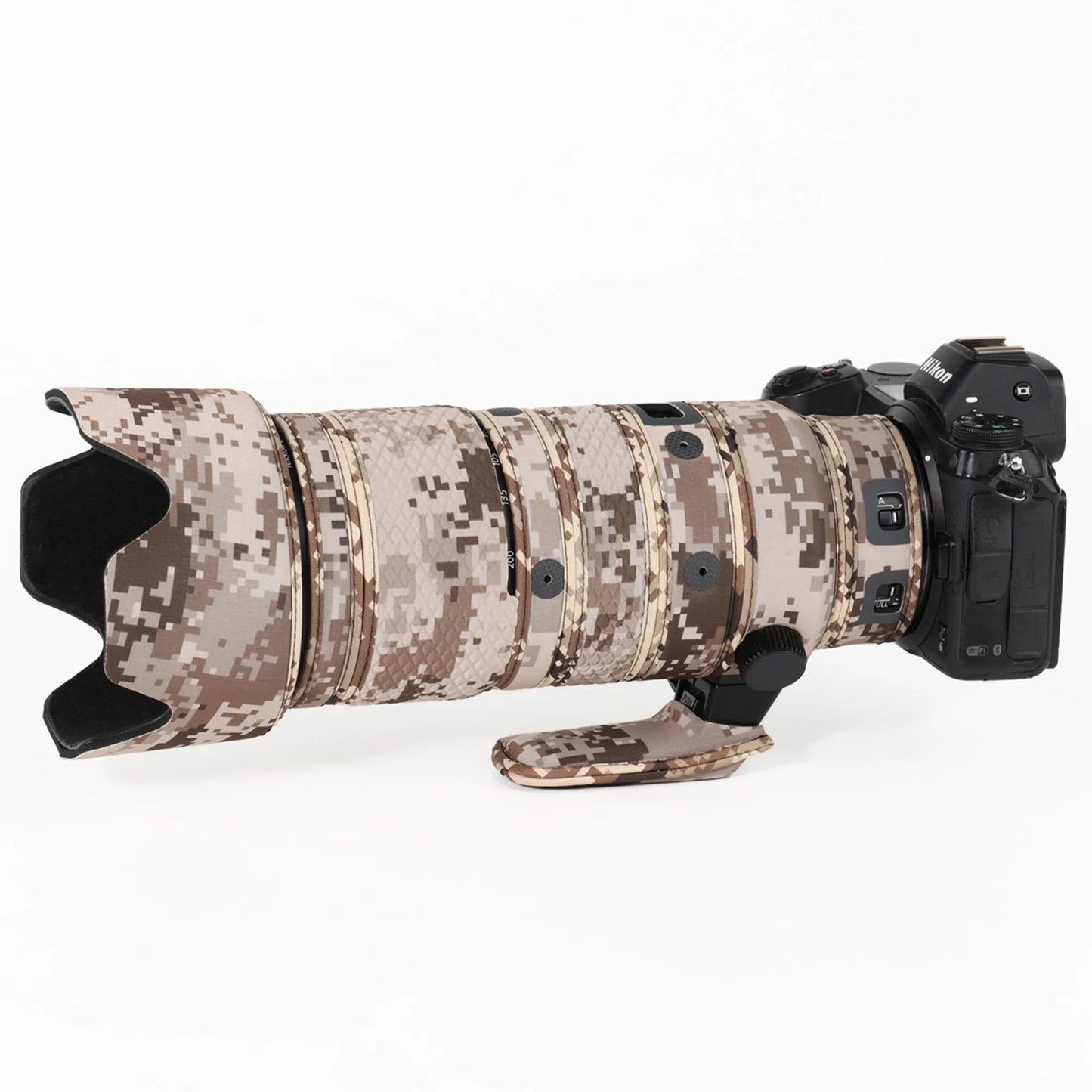 CHASING BIRDS camouflage lens coat for NIKON Z 70-200mm F2.8 VR S waterproof and rainproof protective cover z 70200 lens cover Brown Grid