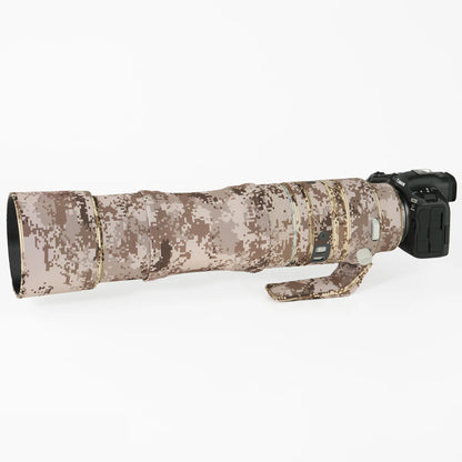 CHASING BIRDS camouflage lens coat for CANON RF 200 800 mm F 6.3-9 IS USM elastic waterproof and rainproof lens protective cover Brown Grid China Mainland
