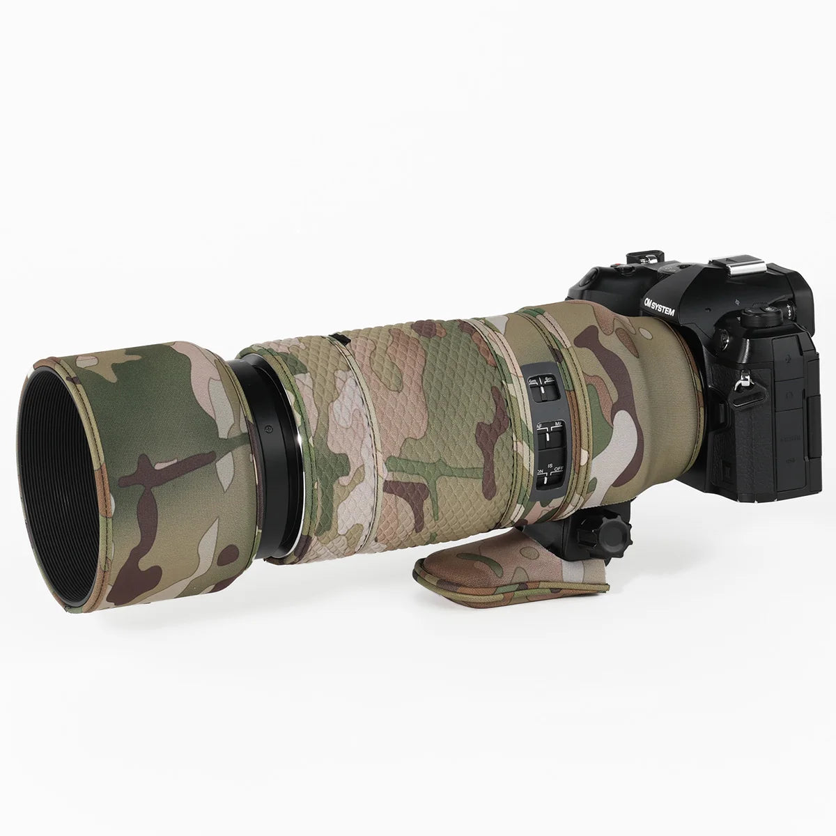 CHASING BIRDS camouflage lens coat for Olympus 100-400mm F5-6.3 IS ED MSC elastic waterproof and rainproof OM 100400 lens cover Desert