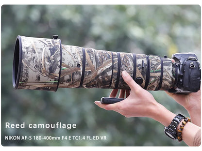 CHASING BIRDS camouflage lens coat for NIKON AF-S 180 400mm F4 E TC 1.4X waterproof and rainproof elastic lens protective cover Reed China Mainland