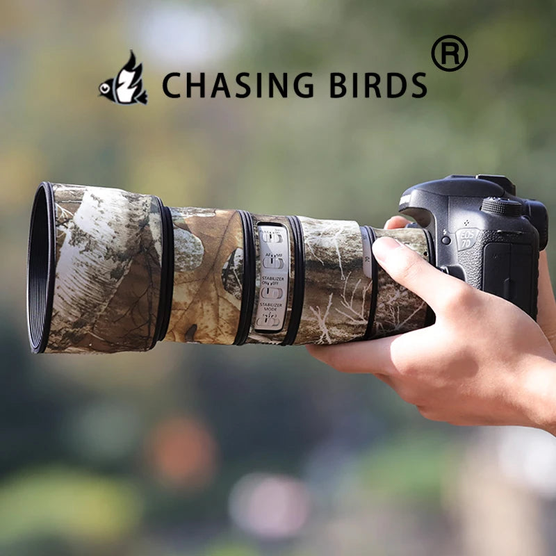 CHASING BIRDS Camouflage Lens Coat for CANON EF 70-200 mm F4 L IS II USM elastic Waterproof and Rainproof Lens Protective