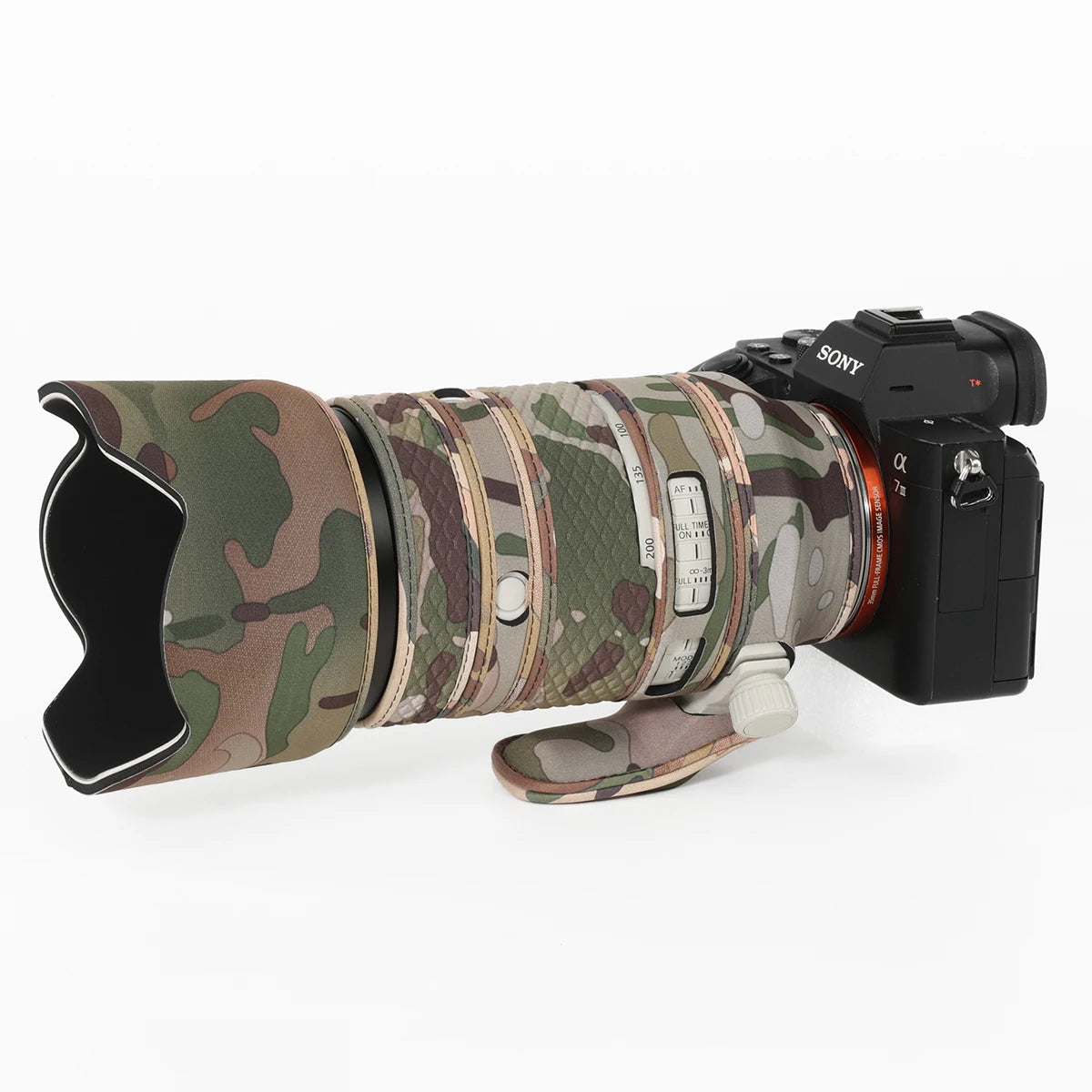 CHASING BIRDS camouflage lens coat for Sony FE 70-200mm F4 Macro G OSS II waterproof and rainproof elastic lens protect cover Desert