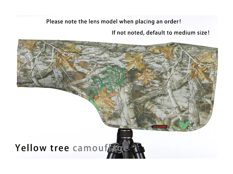 CHASING BIRDS rain coat for CANON RF 200-800 mm F6.3-9 IS USM camouflage and waterproof rain cover Sunscreen and UV protect M Yellow tree China Mainland