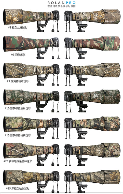 ROLANPRO Lens Camouflage Coat for Nikon AF-S 500mm f/4D ED II Lens Cover Sleeve Case Lens Clothing Sleeve Rain Cover
