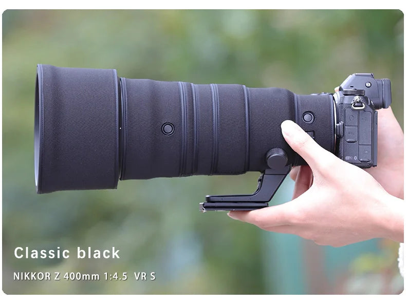 CHASING BIRDS camouflage lens coat for NIKON Z 400mm F/4.5 VR S waterproof and rainproof lens protective cover nikon lens cover Classic black China Mainland