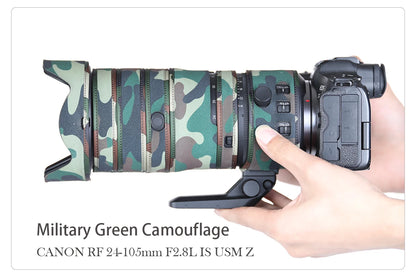 CHASING BIRDS camouflage lens coat for CANON RF 24-105 mm L IS USM Z waterproof and rainproof lens protective cover Military green China Mainland