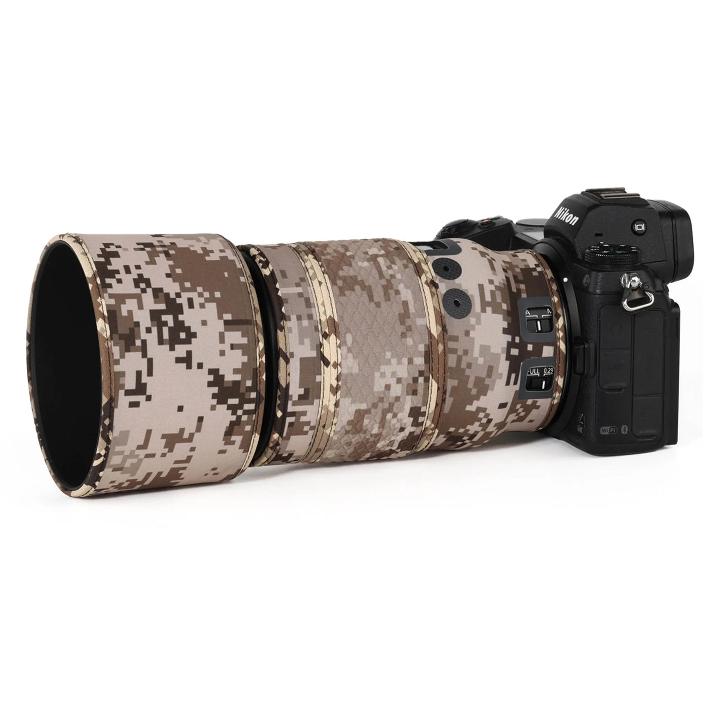 CHASING BIRDS Version IV Lens Camouflage Coat For NIKON Z 105mm F2.8 VR S waterproof and rainproof lens protective cover Brown Grid China Mainland