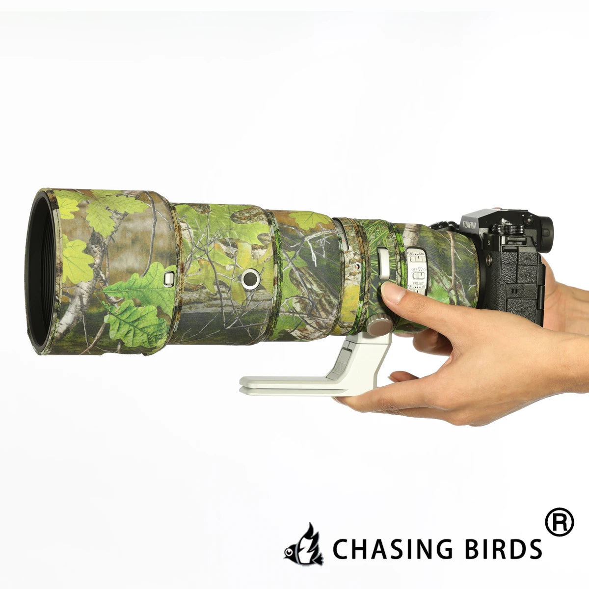 CHASING BIRDS Camouflage Lens Coat for Fujifilm XF 500mm F5.6 R LM OIS WR elastic Waterproof and Rainproof xf 500 Lens cover Jungle Camouflage China Mainland