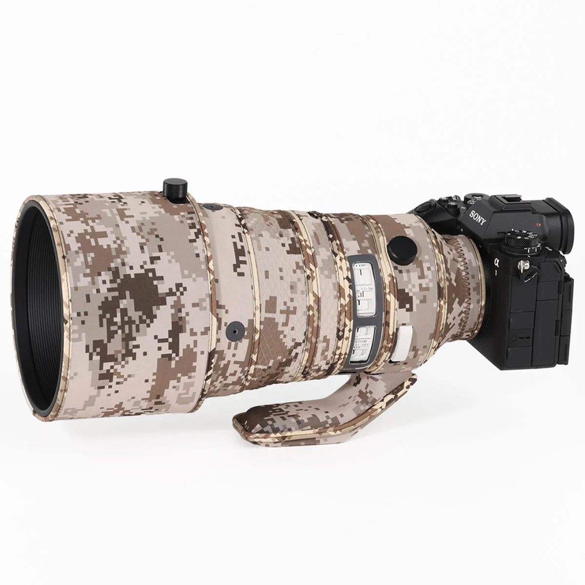 CHASING BIRDS Camouflage Waterproof Lens Coat for SIGMA 200mm F2 DG OS Sports Rainproof Lens Protective Cover Version IV Brown Grid
