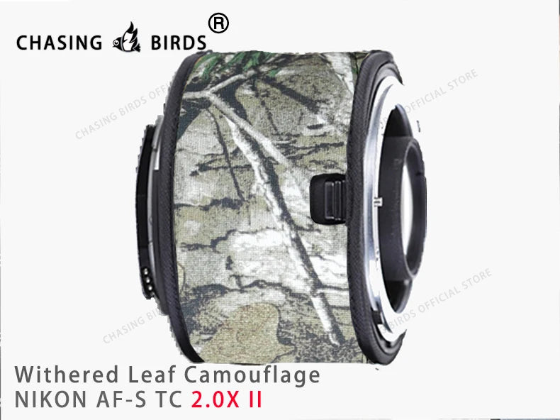 Chasing birds camouflage lens coat for NIKON AF-S teleconverter 1.4X 2.0X 1.7X waterproof and rainproof lens protective cover Withered 2.0X II China Mainland
