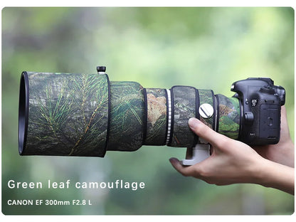 Chasing birds camouflage lens coat for CANON EF 300 mm F2.8 L waterproof and rainproof lens protective cover ef 300 L lens cover Green leaf China Mainland