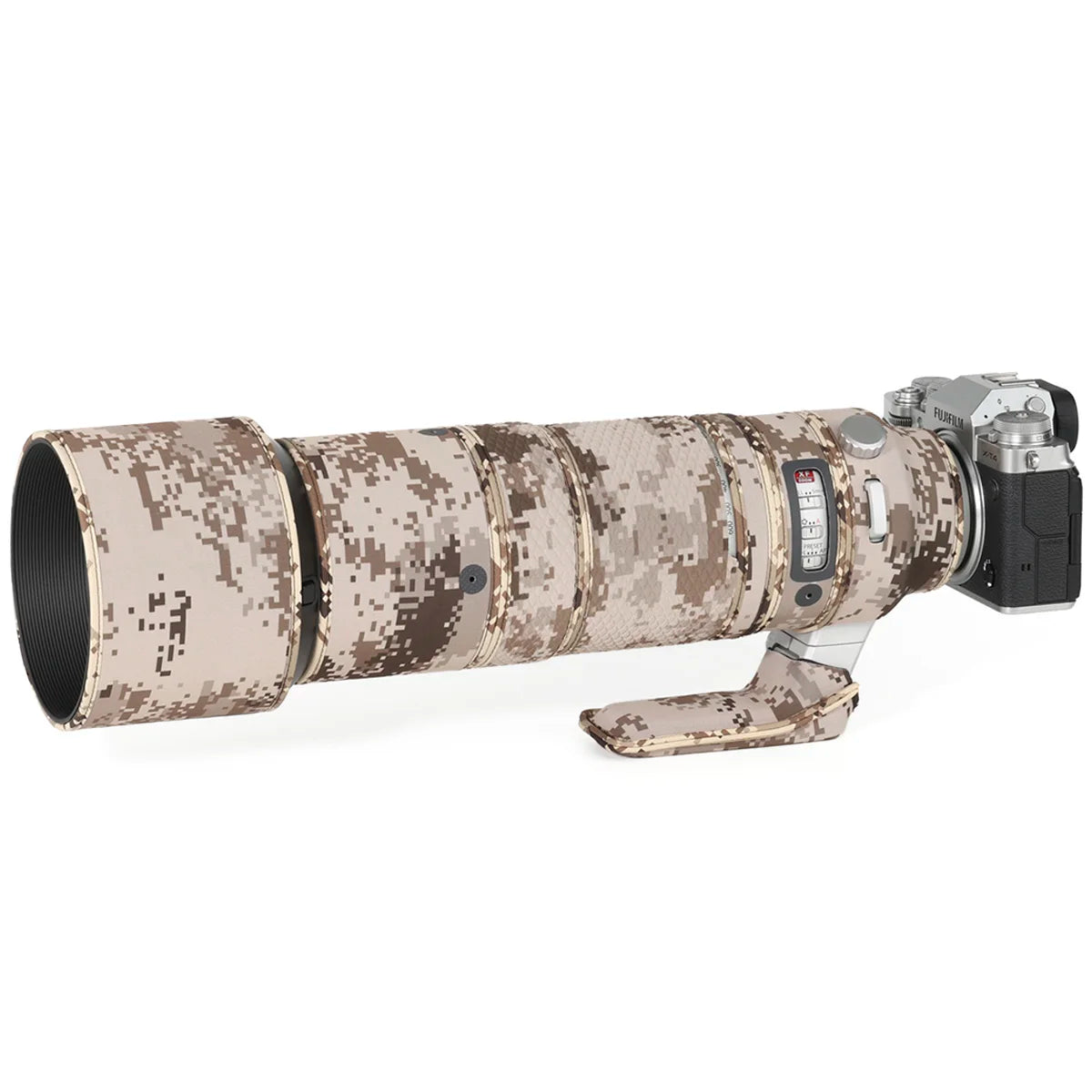 CHASING BIRDS Lens Camouflage Coat for Fujifilm 150-600mm F5.6-8 R waterproof and rainproof lens protective cover fuji 150600 Brown Grid