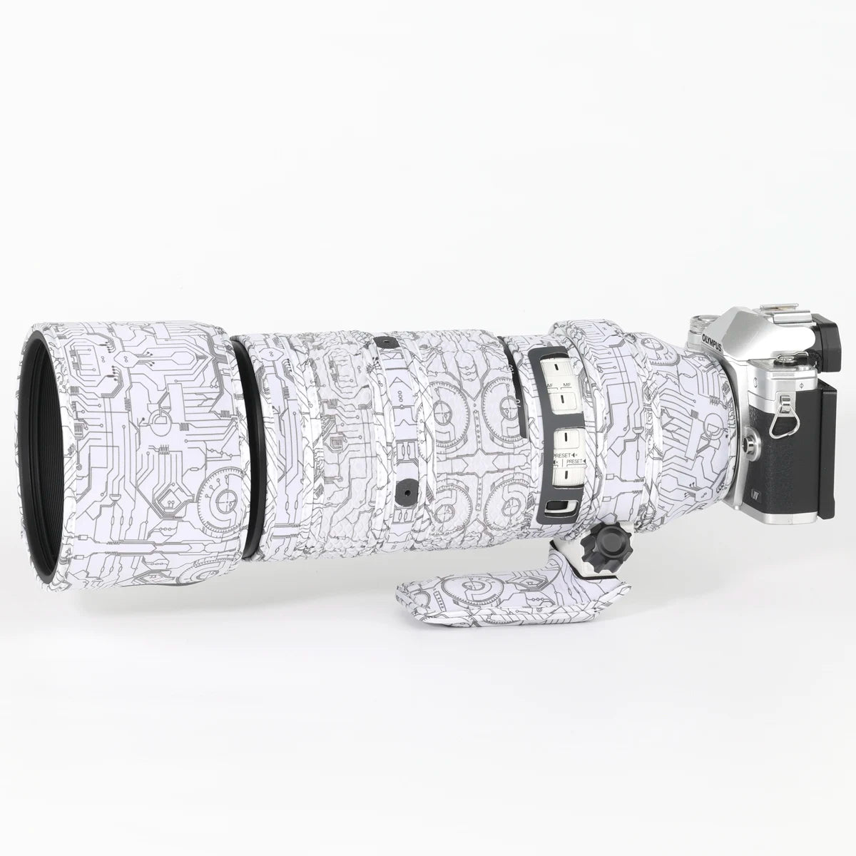 CHASING BIRDS Lens Camouflage Coat For OLYMPUS M.ZUIKO DIGITAL ED 50-200mm F2.8 IS PRO Waterproof and Rainproof Protective Cover Electric White