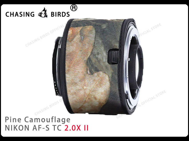 Chasing birds camouflage lens coat for NIKON AF-S teleconverter 1.4X 2.0X 1.7X waterproof and rainproof lens protective cover Pine 2.0X II China Mainland