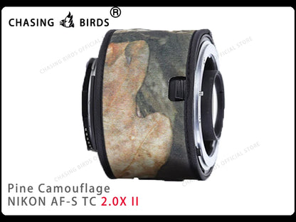 Chasing birds camouflage lens coat for NIKON AF-S teleconverter 1.4X 2.0X 1.7X waterproof and rainproof lens protective cover Pine 2.0X II China Mainland
