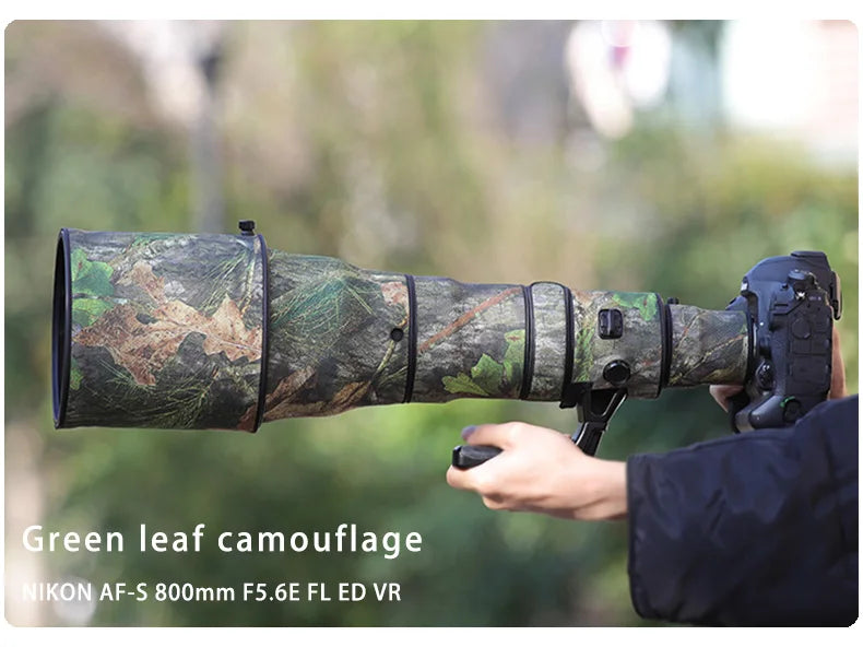 CHASING BIRDS camouflage lens coat for NIKON AF-S 800mm F5.6 E FL ED VR elastic waterproof and rainproof lens protective cover Green leaf China Mainland