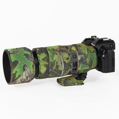 CHASING BIRDS camouflage lens coat for Olympus 100-400mm F5-6.3 IS ED MSC elastic waterproof and rainproof OM 100400 lens cover Green leaf