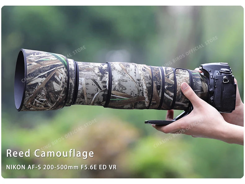 Chasing birds camouflage lens coat for NIKON 200 500mm F5.6 E waterproof and rainproof lens protective cover nikon lens cover Reed China Mainland