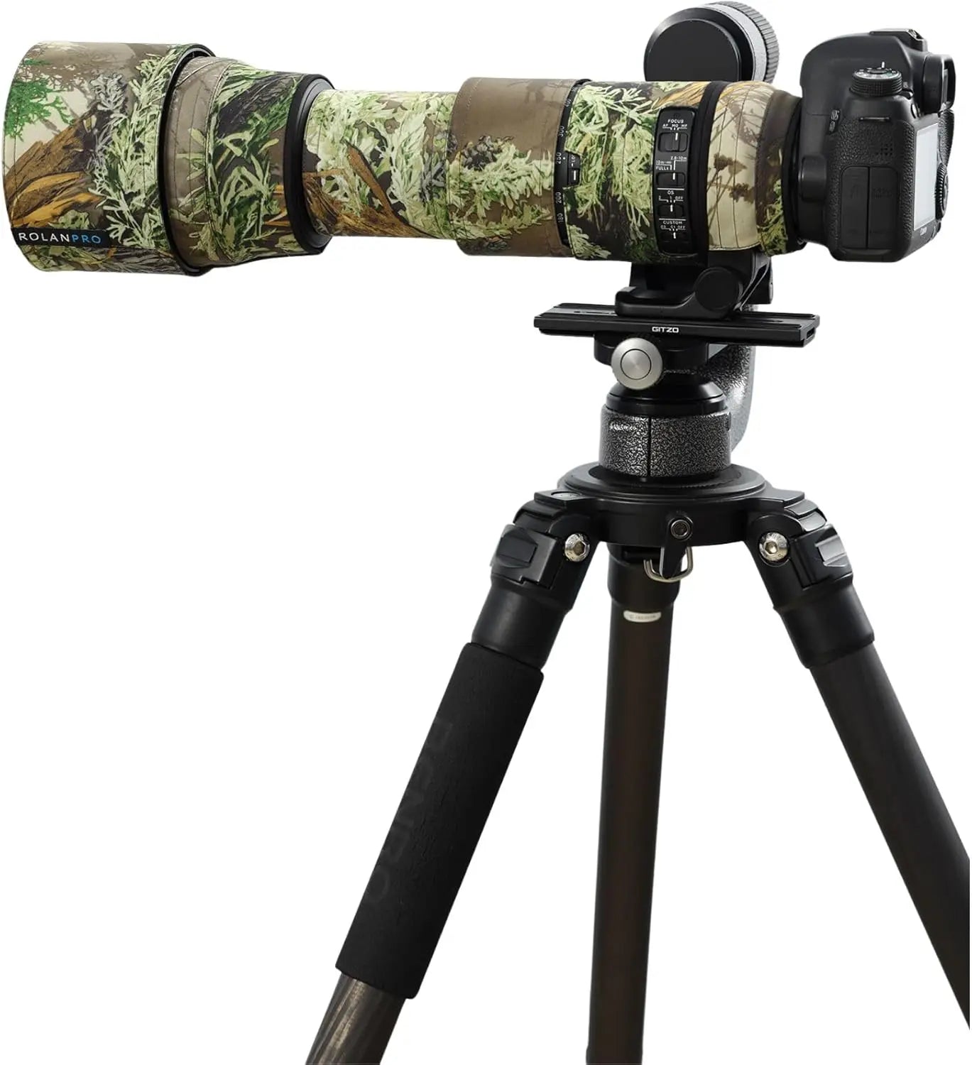 ROLANPRO Waterproof Lens Camo Coat for Sigma 150-600mm F5-6.3 DG OS HSM Sports w Canon or Nikon E-mount Protective Sleeve Case