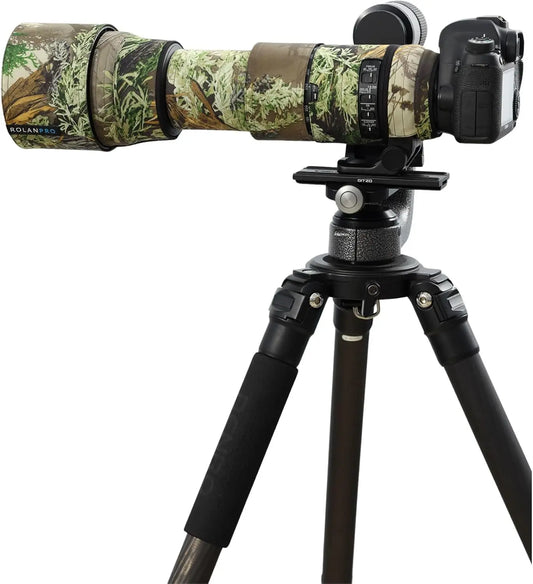 ROLANPRO Waterproof Lens Camo Coat for Sigma 150-600mm F5-6.3 DG OS HSM Sports w Canon or Nikon E-mount Protective Sleeve Case