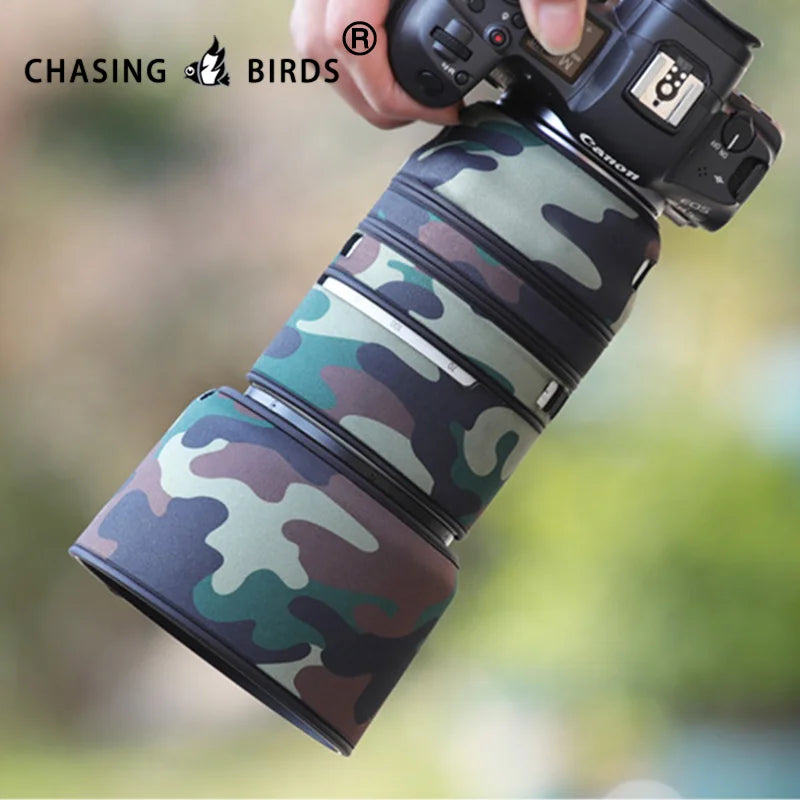 CHASING BIRDS camouflage lens coat for CANON RF 70 200 mm F2.8 L IS USM waterproof and rainproof lens coat protective cover