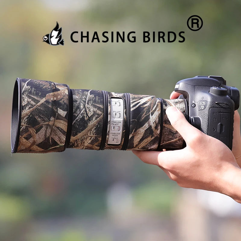 CHASING BIRDS Camouflage Lens Coat for CANON EF 70-200 mm F4 L IS II USM elastic Waterproof and Rainproof Lens Protective