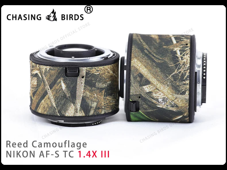 Chasing birds camouflage lens coat for NIKON AF-S teleconverter 1.4X 2.0X 1.7X waterproof and rainproof lens protective cover Reed 1.4X III China Mainland