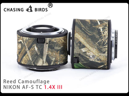 Chasing birds camouflage lens coat for NIKON AF-S teleconverter 1.4X 2.0X 1.7X waterproof and rainproof lens protective cover Reed 1.4X III China Mainland