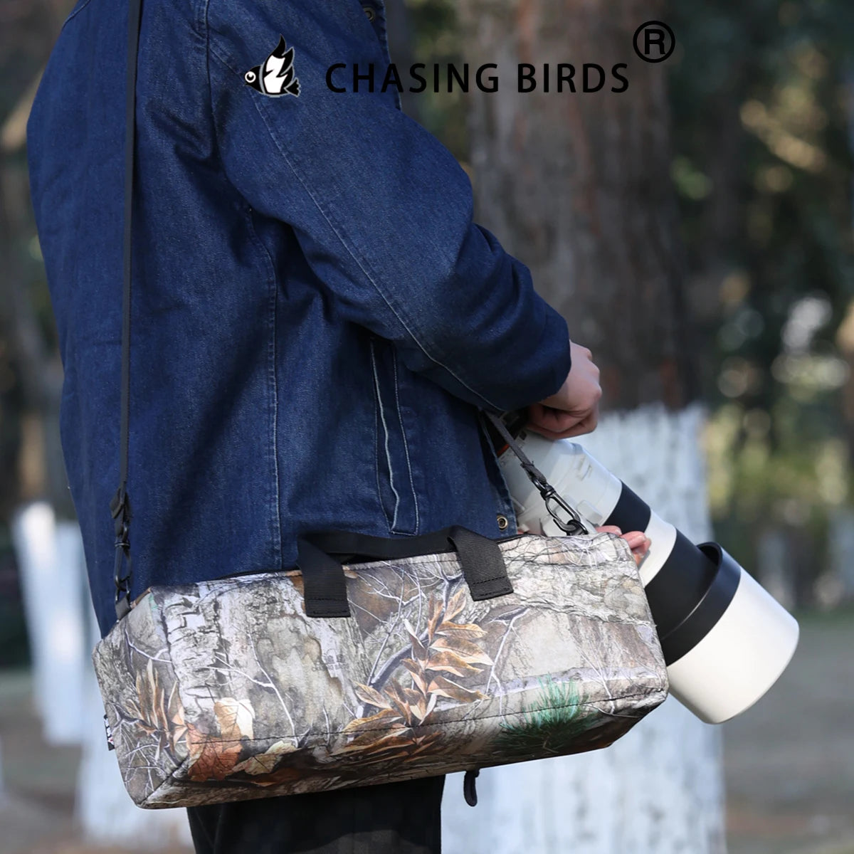CHASING BIRDS waterproof camouflage Lens Camera Bag for Nikon Z 180-600mm/Z600mm F6.3 Camera Lens Pouch Case for Sony 200-600mm