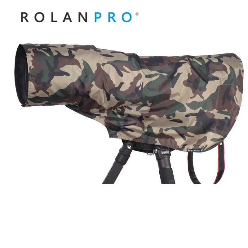 ROLANPRO Rain Cover Raincoat for Telephoto Lens Rain Cover/Lens Raincoat Army Green Camouflage Guns Clothing XL L M S XS XXS Army Green XL