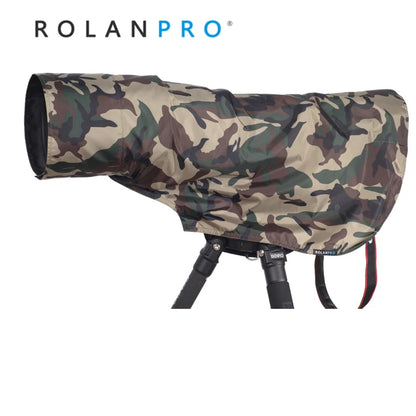 ROLANPRO Rain Cover Raincoat for Telephoto Lens Rain Cover/Lens Raincoat Army Green Camouflage Guns Clothing XL L M S XS XXS Army Green XL