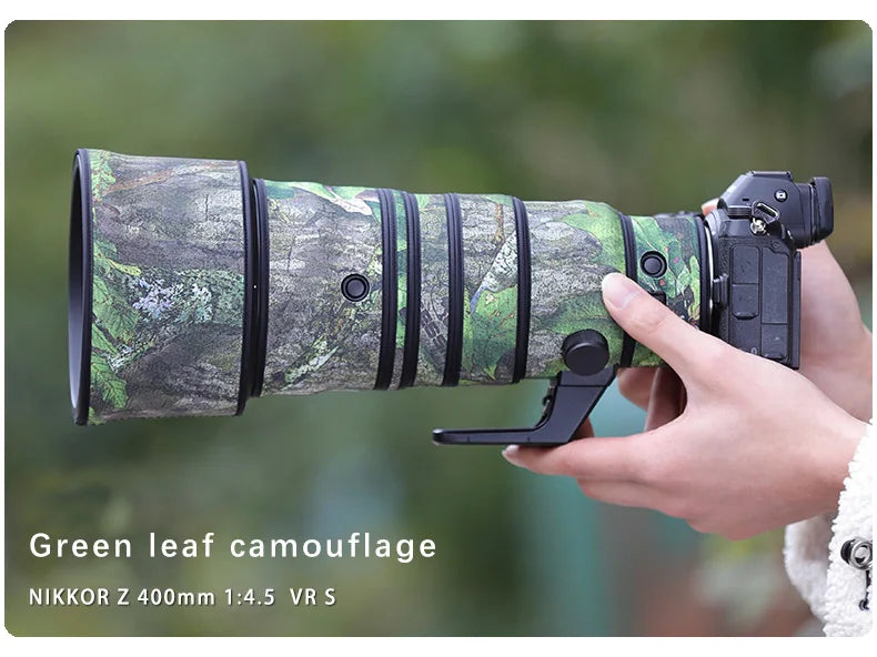 CHASING BIRDS camouflage lens coat for NIKON Z 400mm F/4.5 VR S waterproof and rainproof lens protective cover nikon lens cover Green leaf China Mainland
