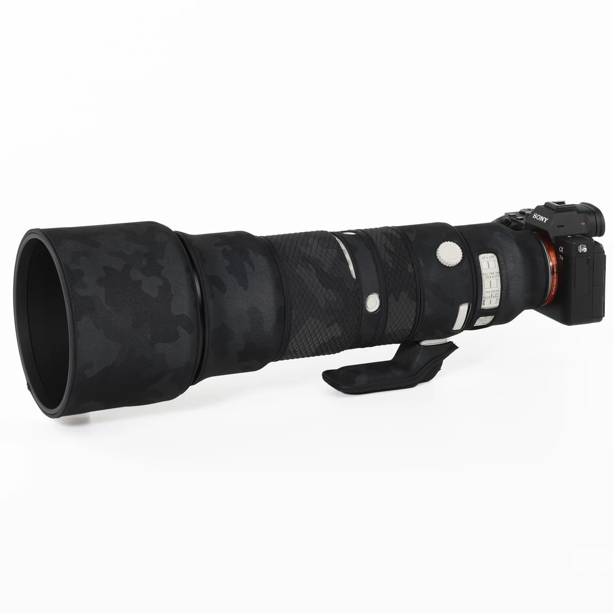 CHASING BIRDS Camouflage Waterproof Lens Coat for Sony FE 200-600mm F5.6-6.3 G OSS Rainproof Lens Protective Cover SEL 200600 Shadow Black