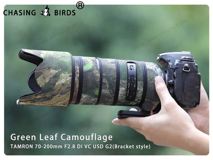 CHASING BIRDS camouflage lens coat for TAMRON SP 70 200 F2.8 G2 waterproof and rainproof lens protective cover tamron 70-200mm Green Leaf China Mainland