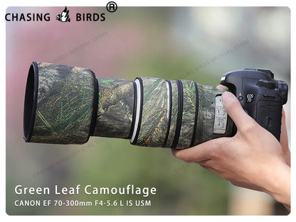 CHASING BIRDS camouflage lens coat for CANON EF 70-300mm IS waterproof and rainproof lens protective cover ef 70300mm lens cover Green Leaf China Mainland