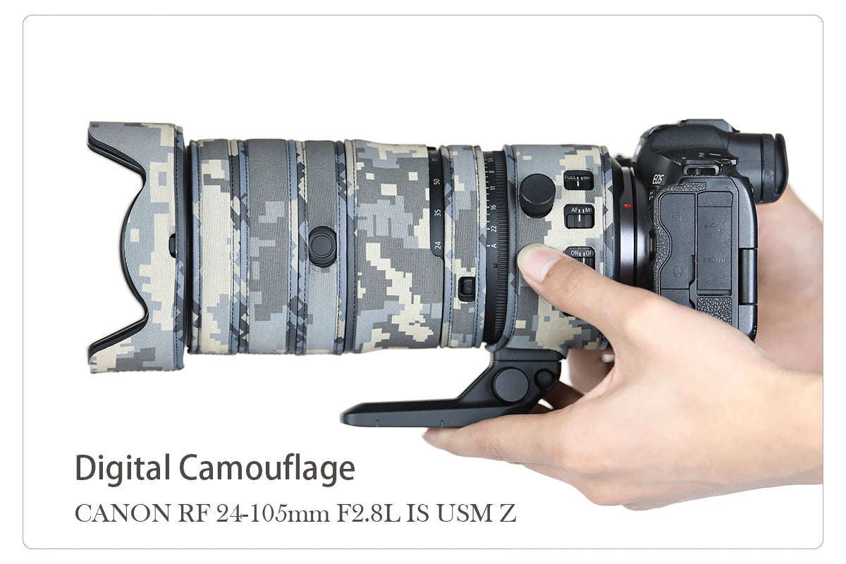 CHASING BIRDS camouflage lens coat for CANON RF 24-105 mm L IS USM Z waterproof and rainproof lens protective cover Digital China Mainland