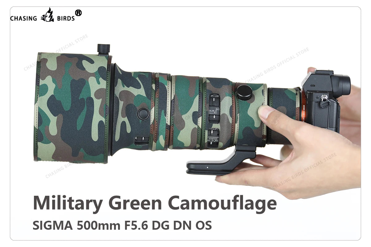 CHASING BIRDS camouflage lens coat for SIGMA 500 mm F5.6 DG DN OS waterproof and rainproof lens protective cover for E mount Military green China Mainland