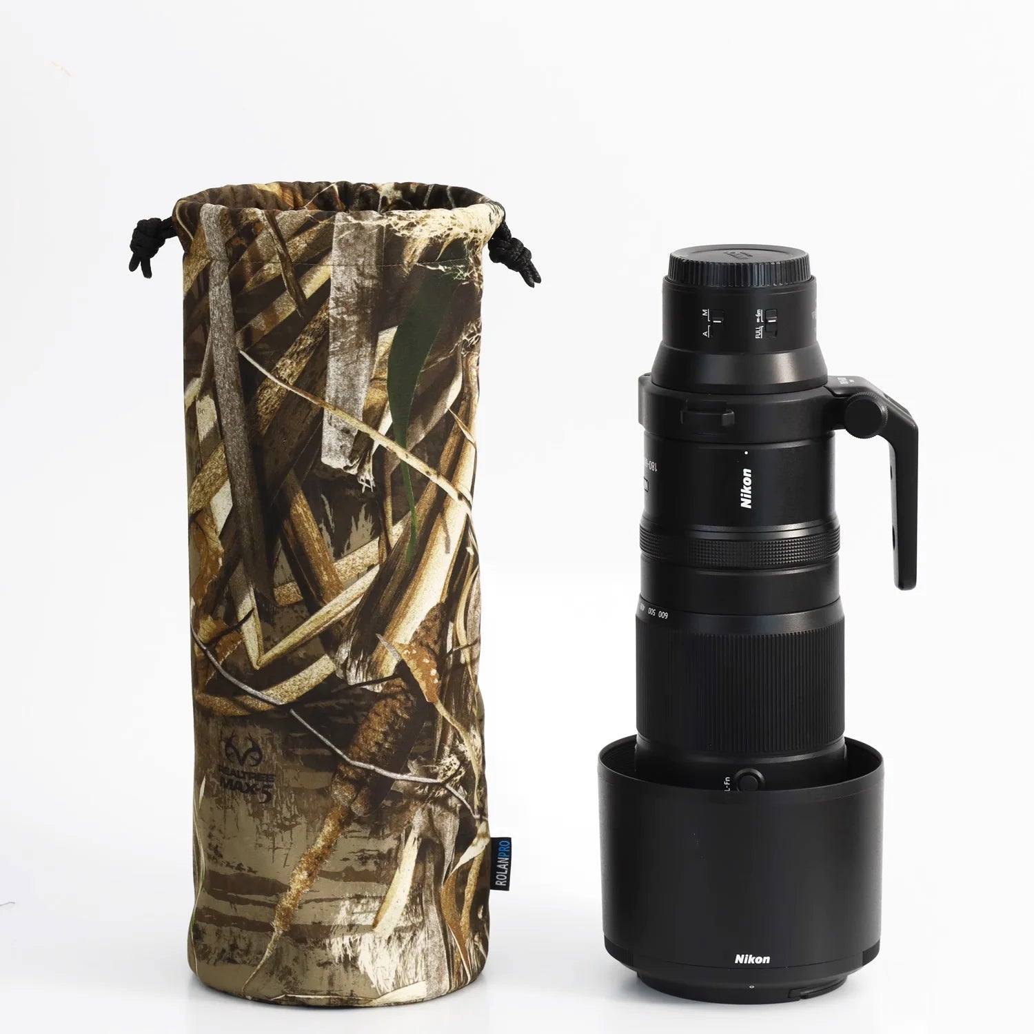ROLANPRO Lens Protection Bag Storage Bag for Nikon Z 180-600mm F/5.6-6.3 VR Lens Protective Case Nikon Z180-600 Guns Bag Black