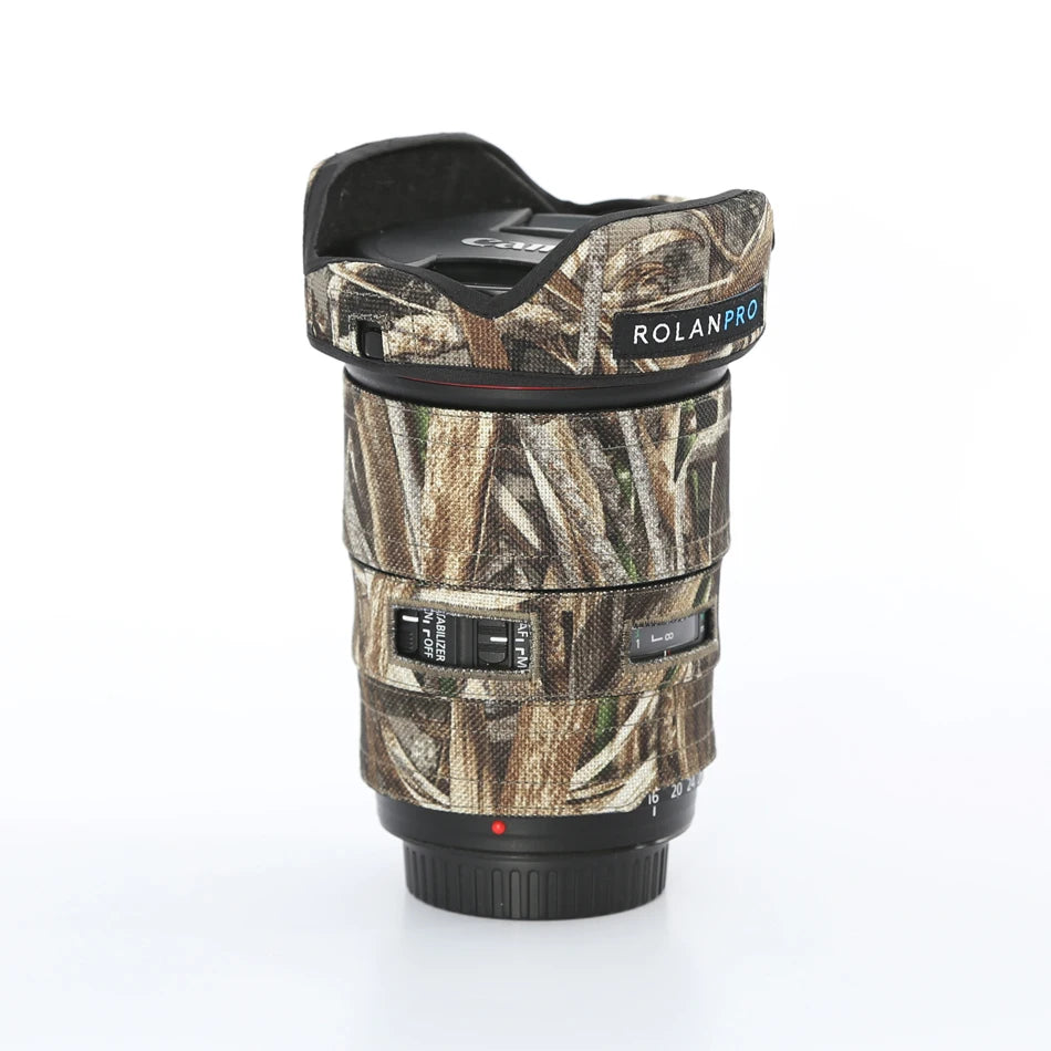 ROLANPRO Lens Camouflage Coat for Canon EF 16-35mm f4 L IS USM Rain Cover Lens Protective Sleeve Guns Case Photography Clothing