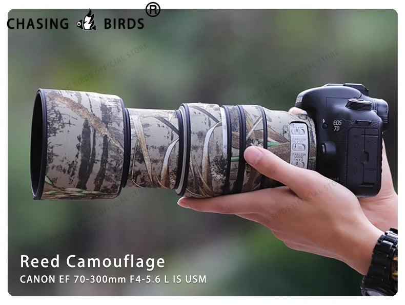 CHASING BIRDS camouflage lens coat for CANON EF 70-300mm IS waterproof and rainproof lens protective cover ef 70300mm lens cover Reed China Mainland