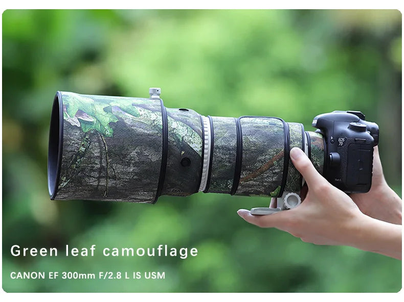 CHASING BIRDS camouflage lens coat for CANON EF 300mm F2.8 L IS USM waterproof and rainproof elasticity lens protective cover Green leaf China Mainland