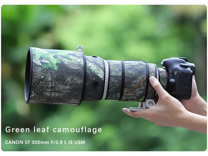 CHASING BIRDS camouflage lens coat for CANON EF 300mm F2.8 L IS USM waterproof and rainproof elasticity lens protective cover Green leaf China Mainland