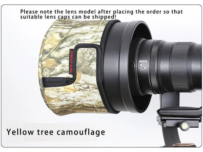 CHASING BIRDS camouflage waterproof shot lens cap for SONY 300 mm F 2.8 GM rainproof camo lens cap Yellow tree China Mainland
